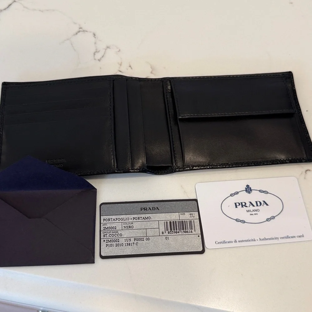 Prada Crocco Bifold Wallet